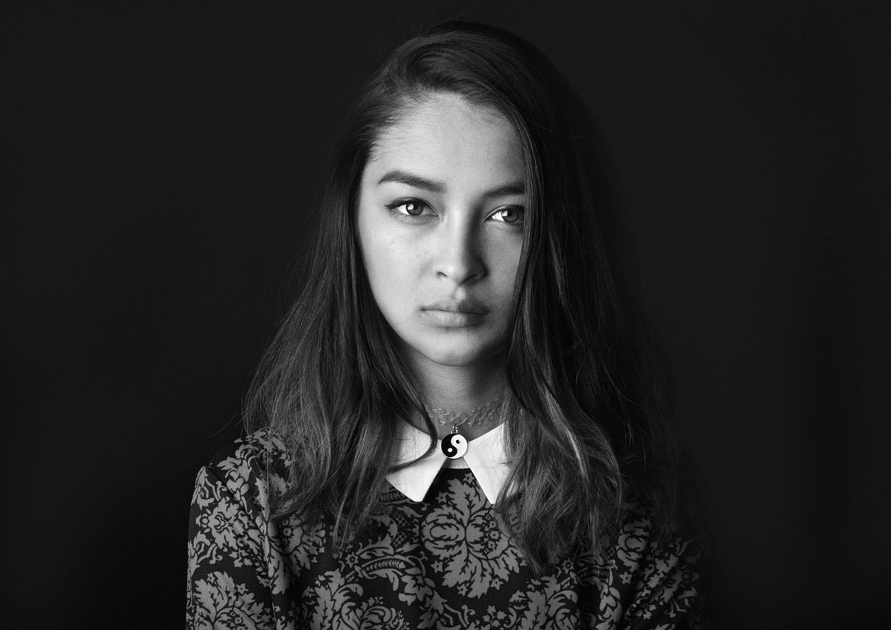 self portrait, black and white photo, noise-687589.jpg